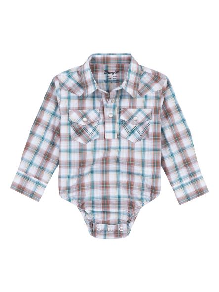 Wrangler Infant Boy's Plaid Pearl Snap Onesie | Oklahoma's Premier Western  Clothing Store