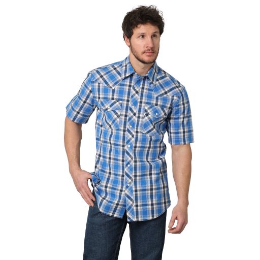 Men's Wrangler 20X Blue Plaid Pearl Snap Shirt | Oklahoma's Premier Western  Clothing Store