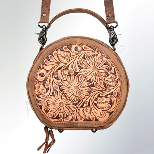American Darling | Tooled Leather Purse Strap, Tan