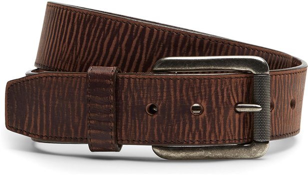 Men's Justin Brown Leather Bomber Belt