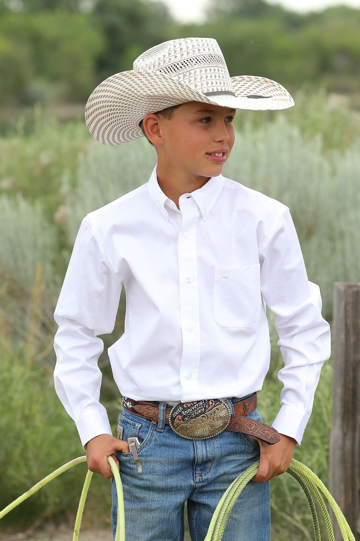 Boy s Cinch Solid Twill White Button Down Shirt Oklahoma s Premier Western Clothing Store