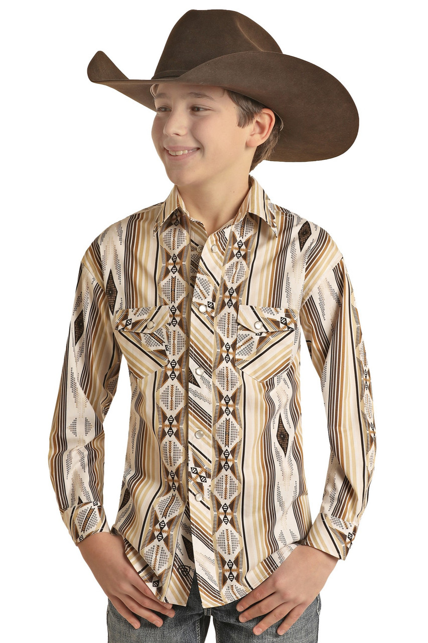 Tan pearl snap shirt discount