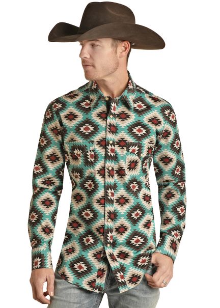 Mens aztec hotsell western shirt