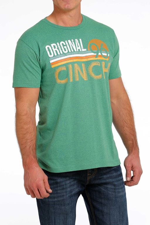 Green and orange graphic tee discount