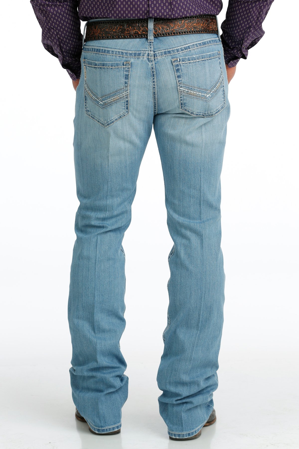 Men s Cinch Ian Slim Fit Light Stone Wash Boot Cut Jeans Oklahoma s Premier Western Clothing Store