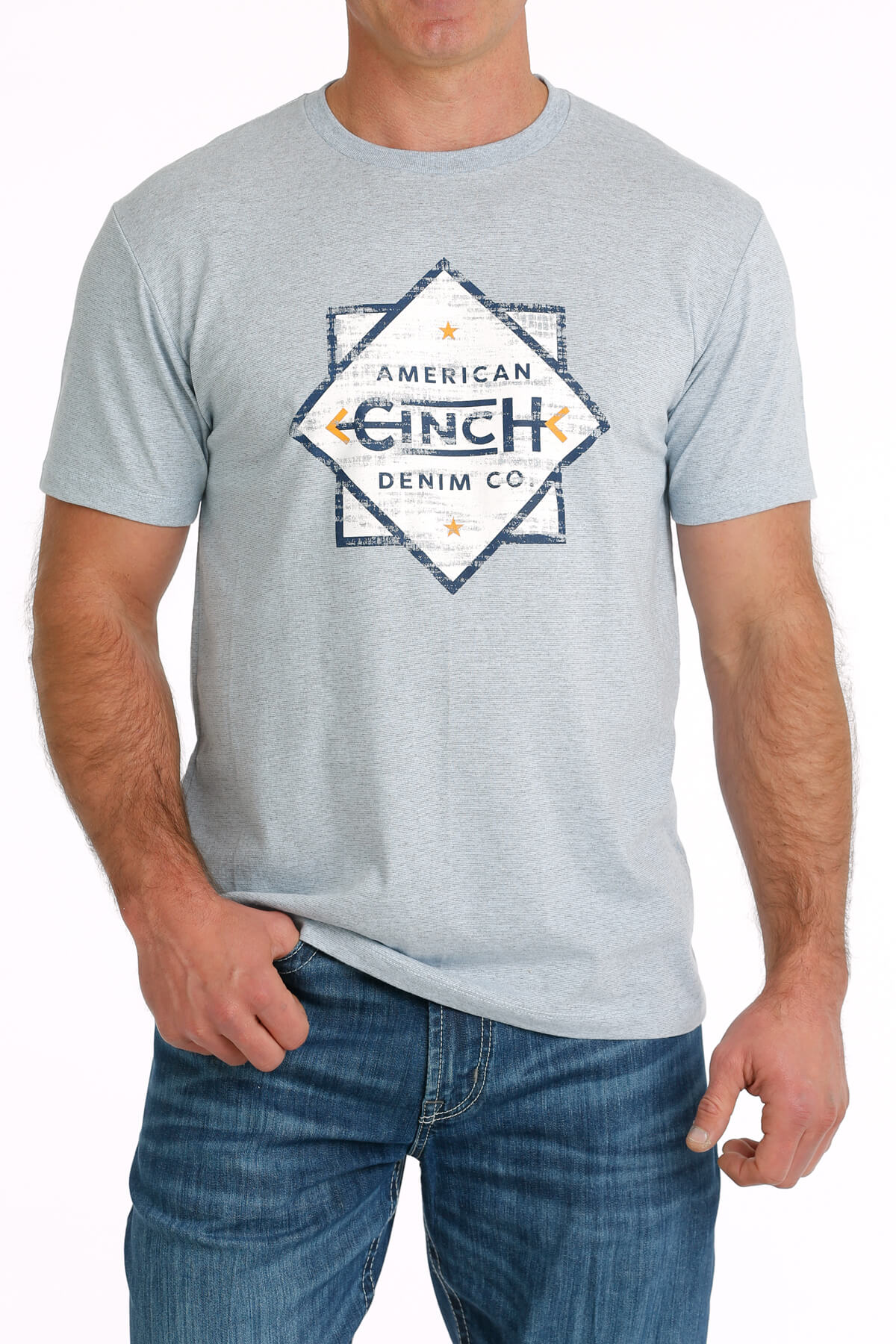 Men's Cinch Light Blue Graphic Tee Shirt