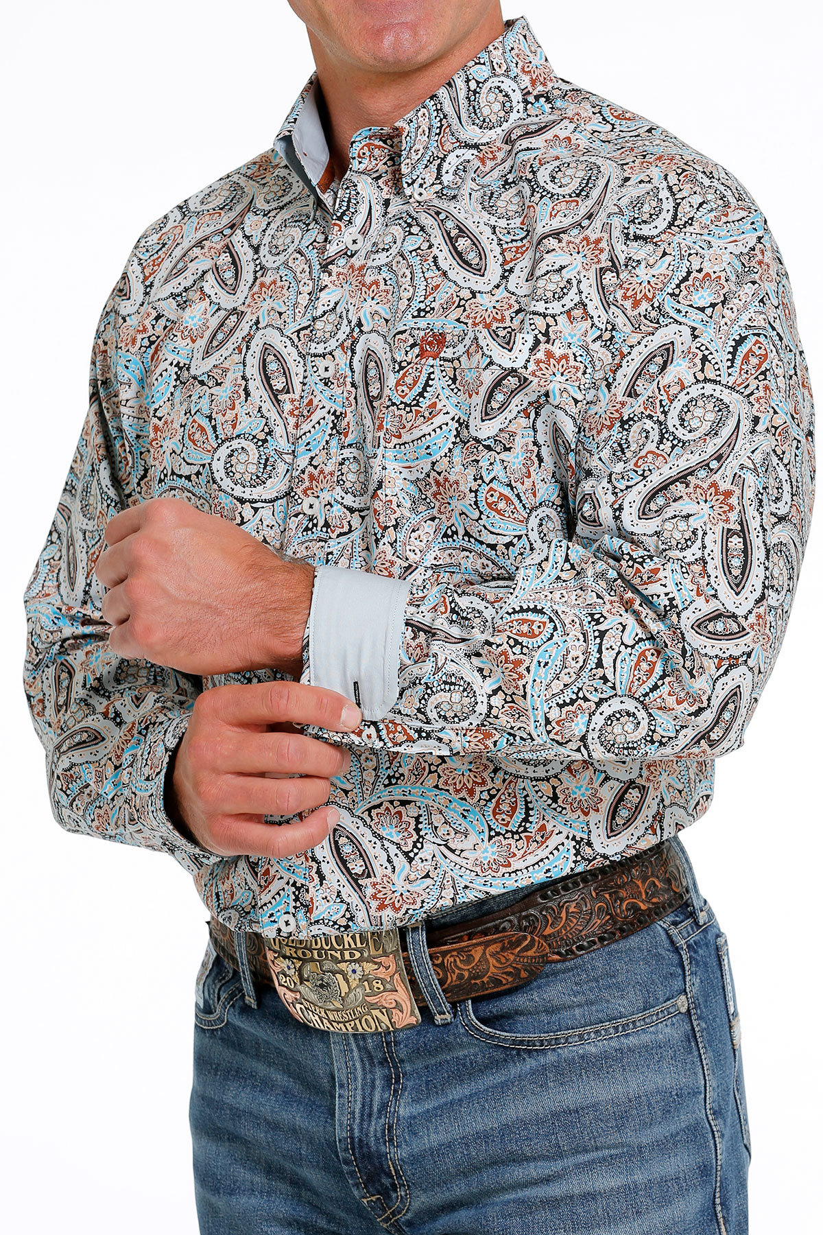Mens cinch sales paisley shirt