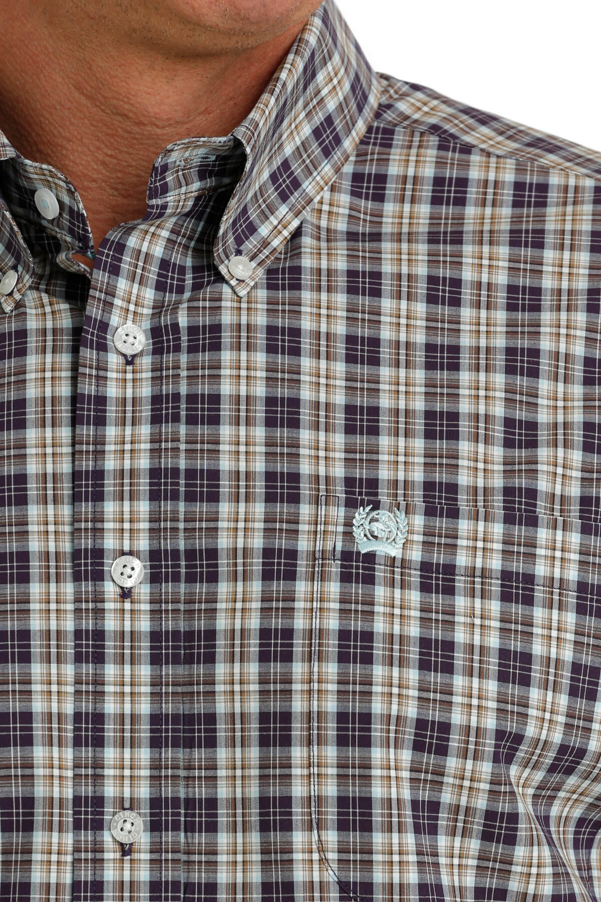 Men's Cinch Purple, Brown, & Blue Plaid Short Sleeve Shirt | Oklahoma's  Premier Western Clothing Store