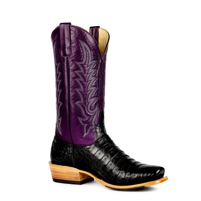 Men s Horse Power Top Hand Black Caiman Belly Boots Oklahoma s