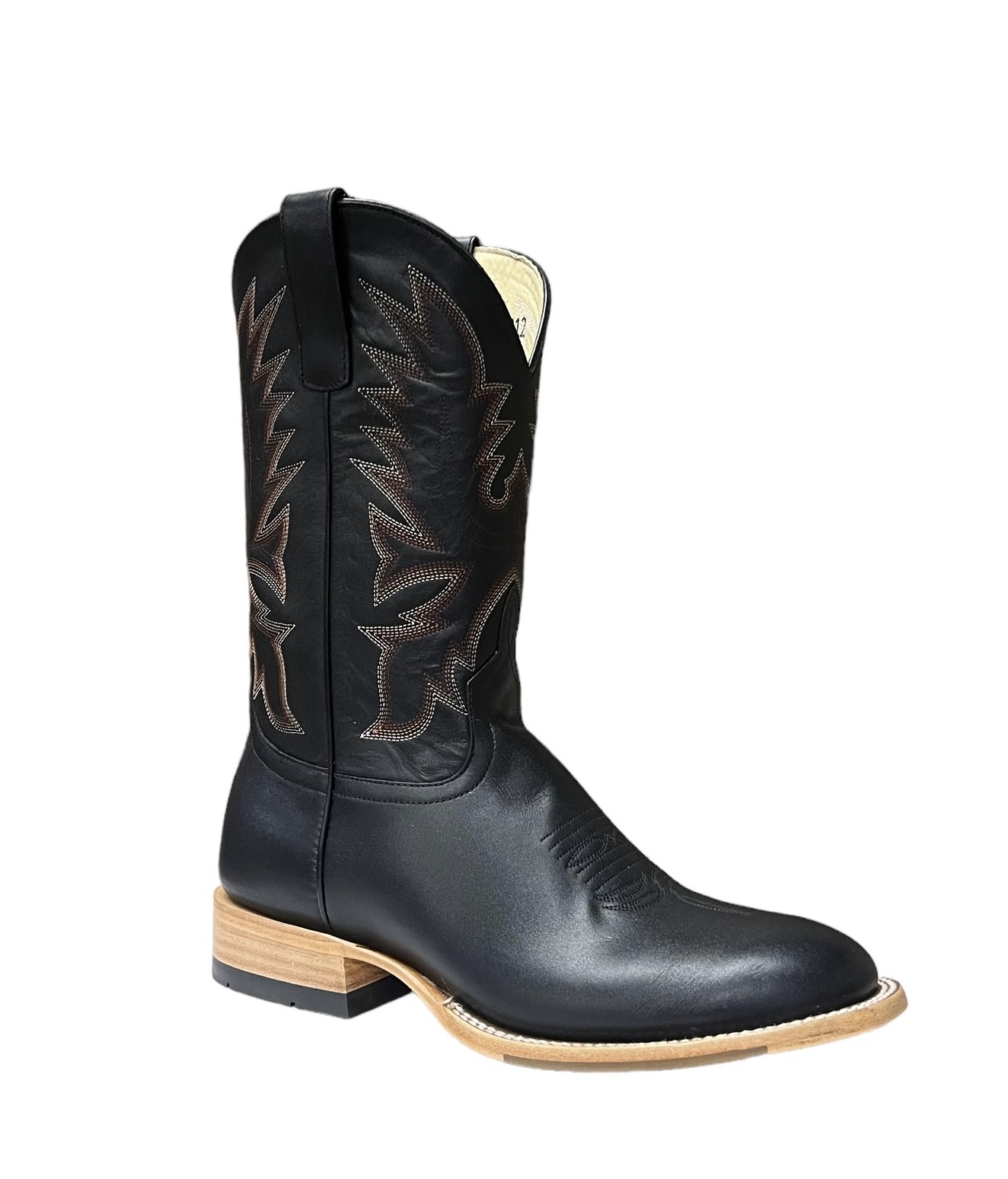 Mens black round toe boots shop