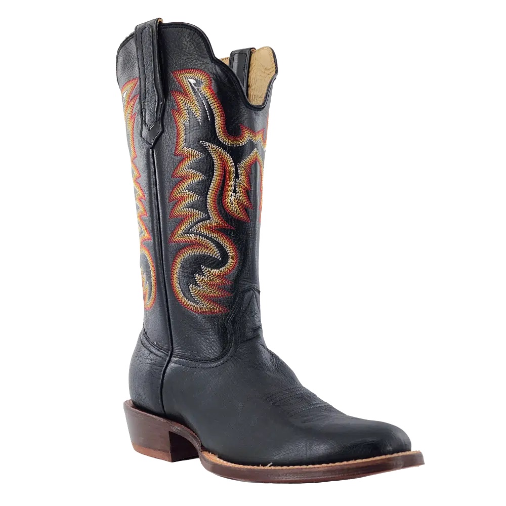 Men s R. Watson Black Smooth Ostrich Round Toe Boots Oklahoma s Premier Western Clothing Store