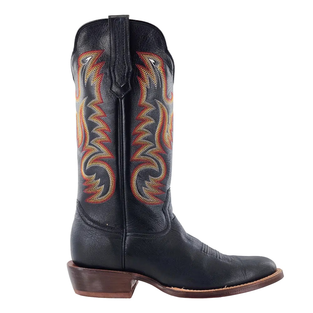 Mens round toe ostrich boots top