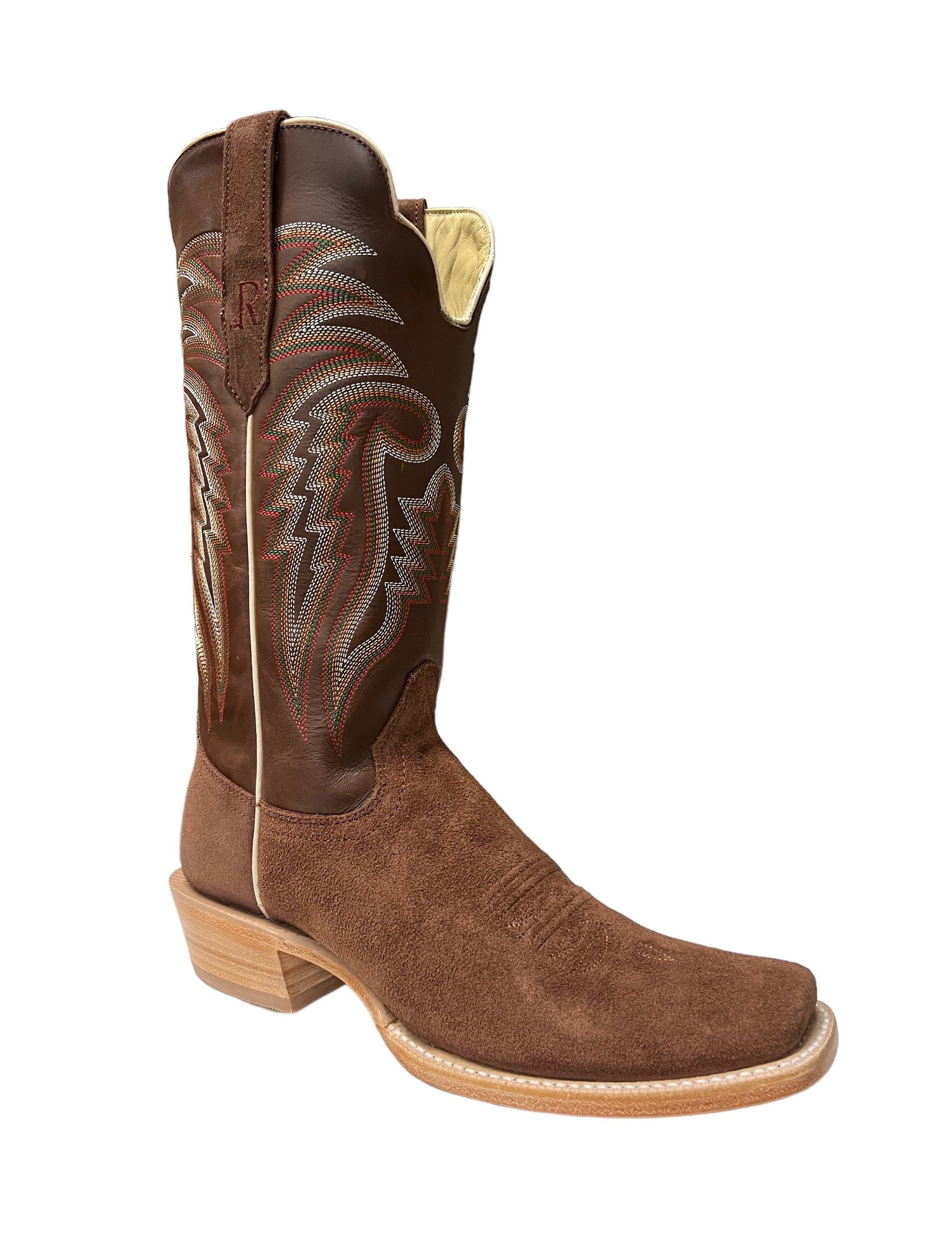 Rough out cowboy boots top