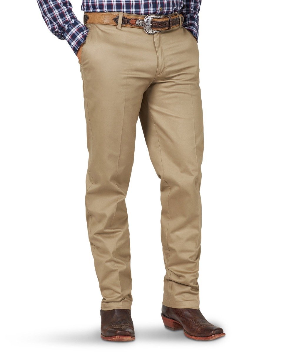 Men s Wrangler Flat Front Relaxed Fit Khaki Pants