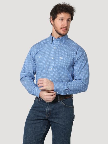 Mens wrangler button up on sale shirts