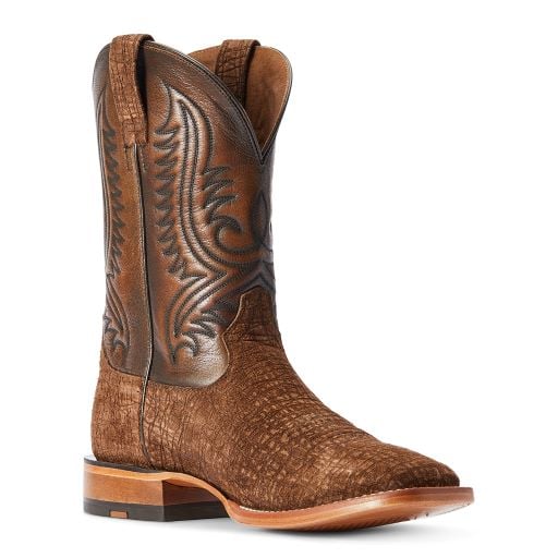 Men s Ariat Paxton Antique Tan Hippo Print Western Boot