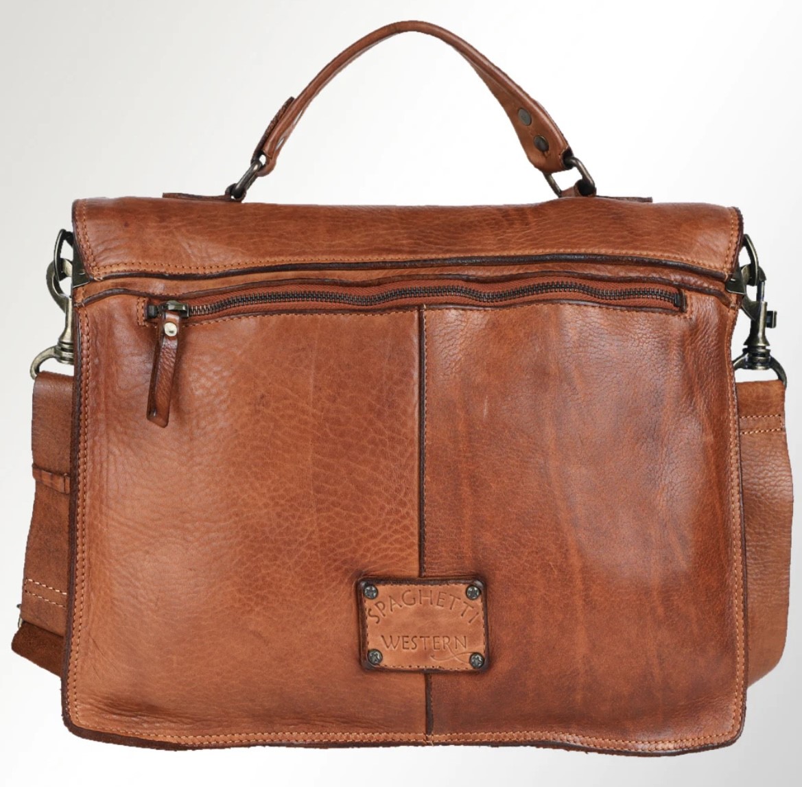 Spaghetti Western Anna Marie Tan Leather Briefcase Oklahoma s