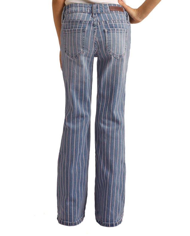 Girl s Rock Roll Extra Stretch Red Pinstriped Trouser Jeans