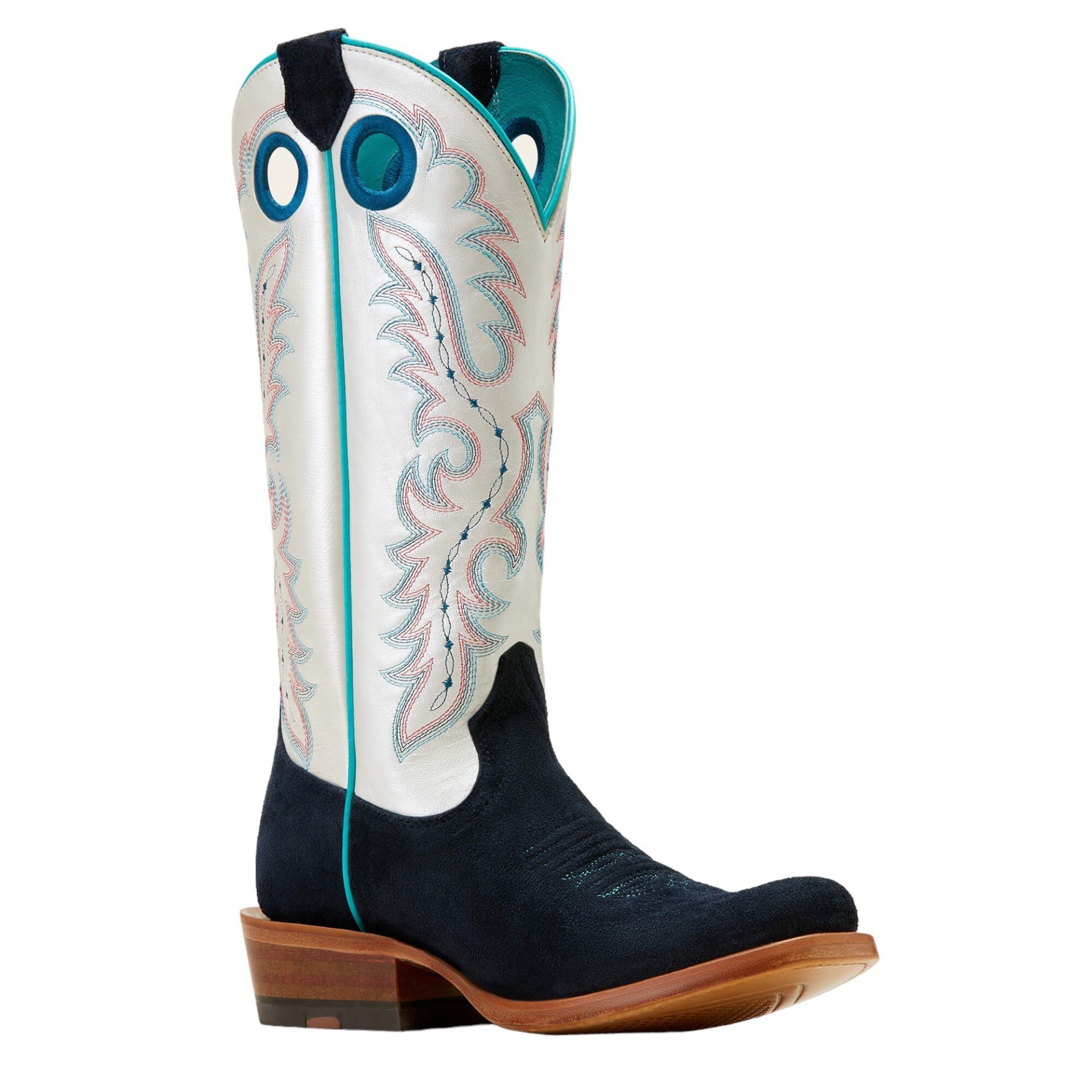 Women's Ariat Futurity Boon Polo Blue Roughout & White Boots 