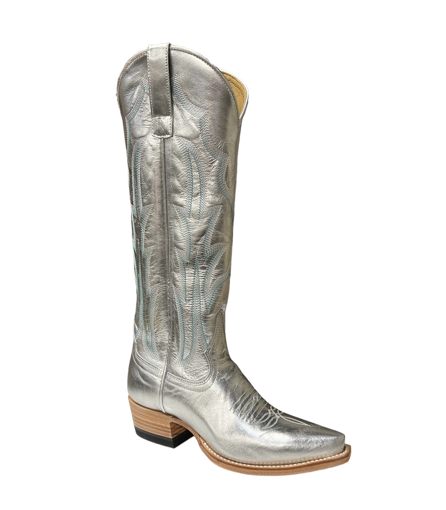 Women's Macie Bean Silver Bullet 15" Silver Metallic Boots Was $254.95