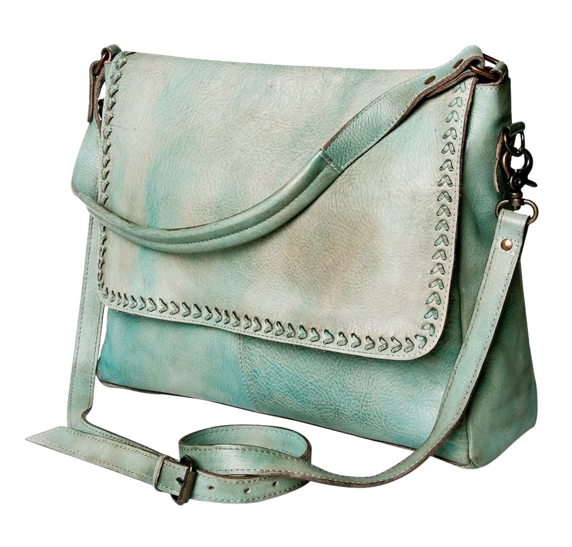 Women's Never Mind Distressed Mint Leather Purse 