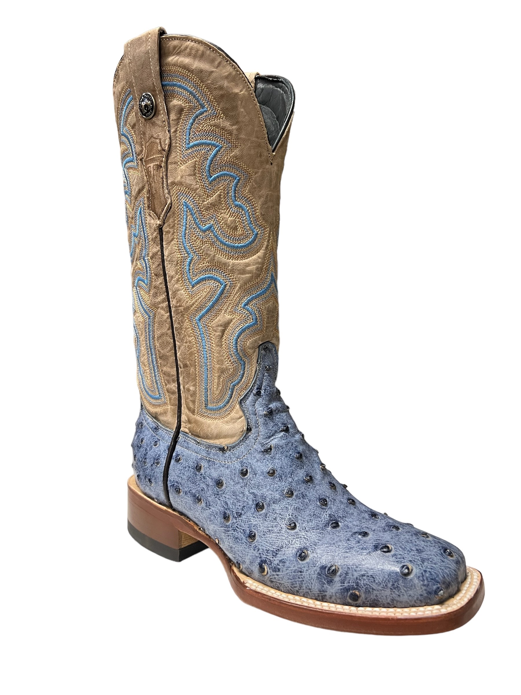 Blue ostrich boots online