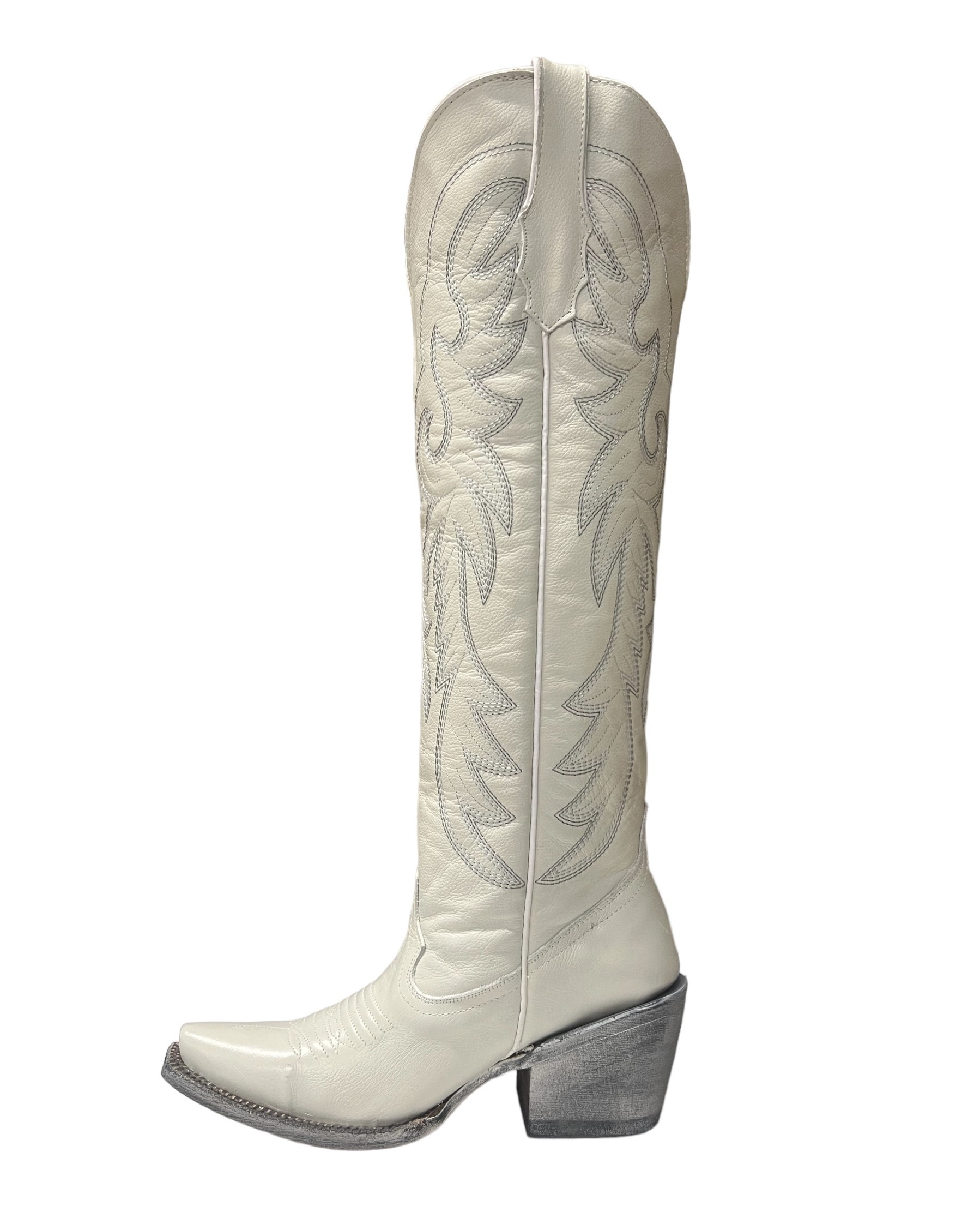 White boots in sales store